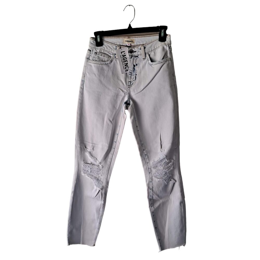L'Agence Margot High Rise Acid Wash Distruct/Distressed Jeans - Size 25 (NWT)